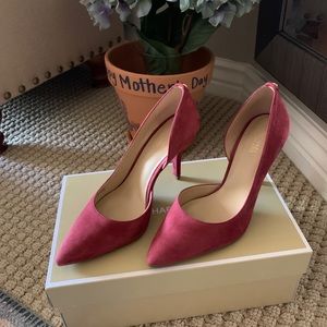 Michael Kors raspberry suede 3.5 inch heels